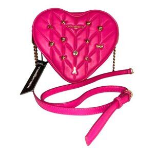 Karl Lagerfeld Fuscia Pink Heart Crossbody Purse - So Beautiful